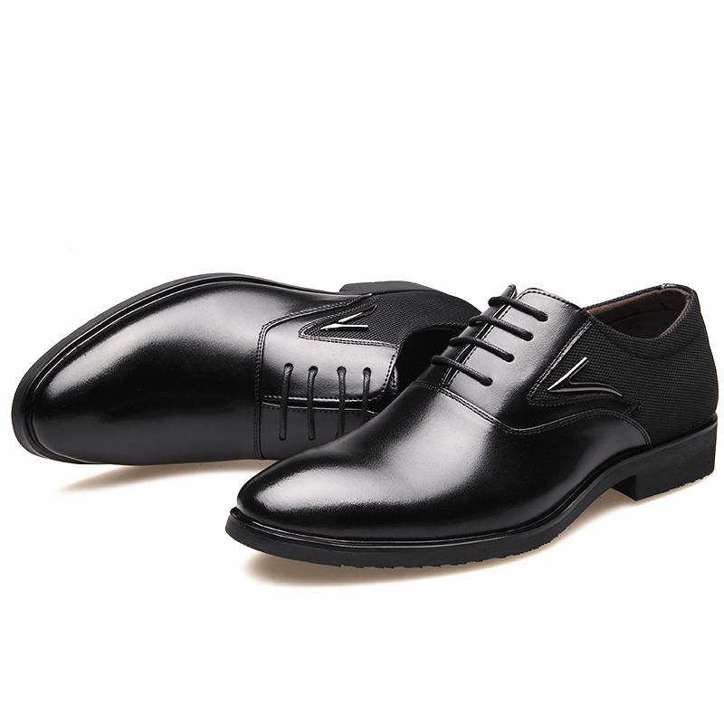 Zapatos Oxford De Negocios Formales Elegantes Con Punta Puntiaguda De Microfibra Para Hombre