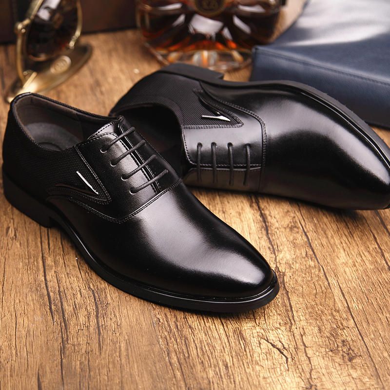 Zapatos Oxford De Negocios Formales Elegantes Con Punta Puntiaguda De Microfibra Para Hombre