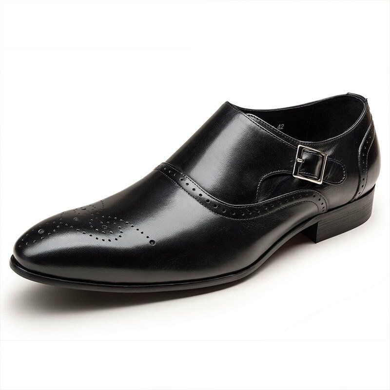 Zapatos Oxford De Negocios Informales Con Banda Elástica Tallada Brogue