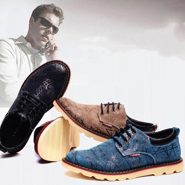 Zapatos Oxfords Planos De Moda Cómodos Y Transpirables Informales Para Hombre