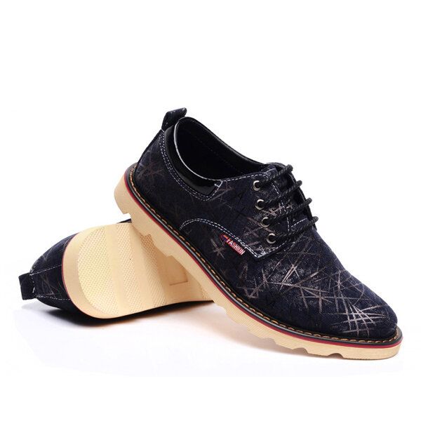 Zapatos Oxfords Planos De Moda Cómodos Y Transpirables Informales Para Hombre