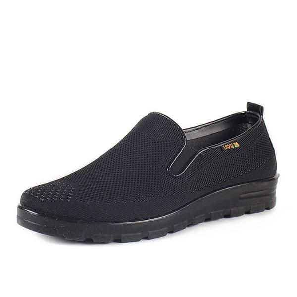 Zapatos Para Hombre Casual De Tela De Malla Transpirable Slip On Oxfords