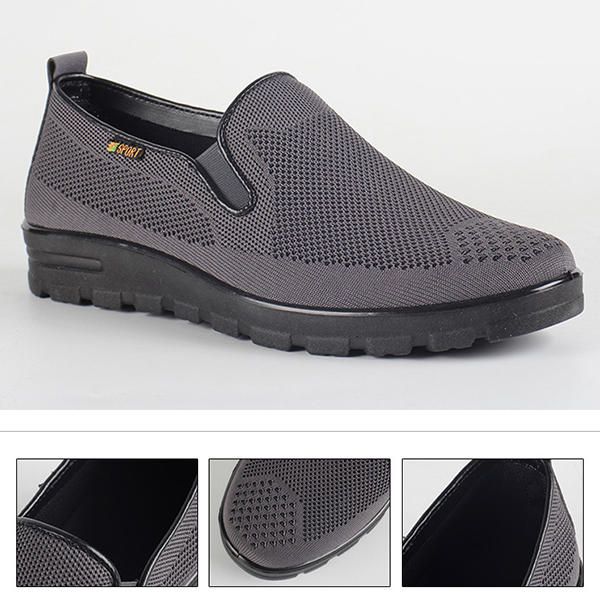 Zapatos Para Hombre Casual De Tela De Malla Transpirable Slip On Oxfords