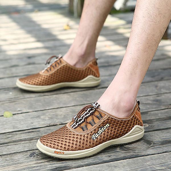 Zapatos De Verano Para Hombre Deporte Al Aire Libre Correr Malla Informal Zapatos Cómodos Y Transpirables Oxfords