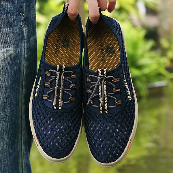 Zapatos De Verano Para Hombre Deporte Al Aire Libre Correr Malla Informal Zapatos Cómodos Y Transpirables Oxfords