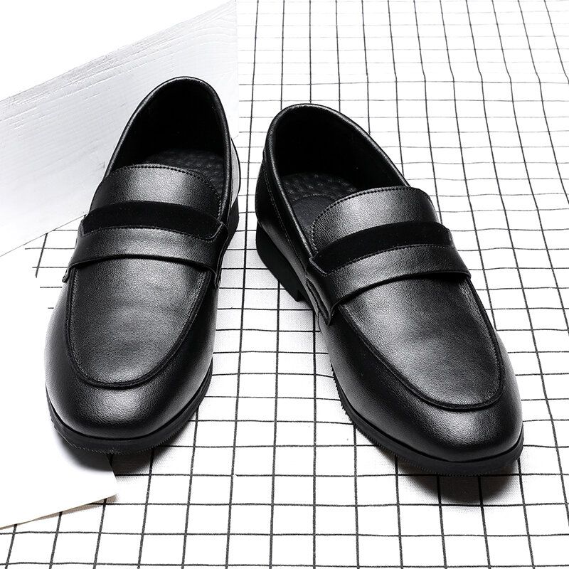 Zapatos De Vestir Casuales De Negocios Antideslizantes De Cuero Genuino Para Hombres