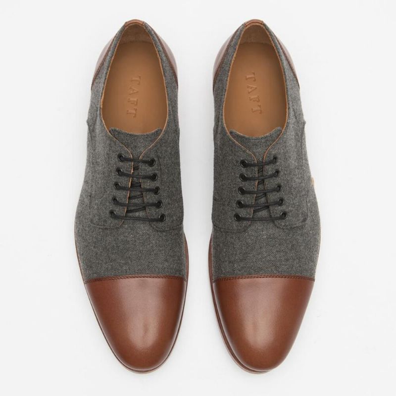 Zapatos De Vestir Formales Con Cordones Para Hombres Con Tapa Con Estilo Oxfords