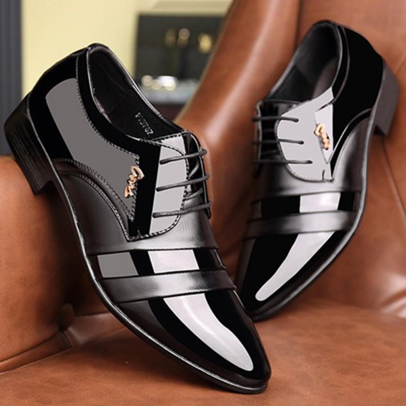 Zapatos De Vestir Formales De Negocios Con Cordones Oxfords De Cuero