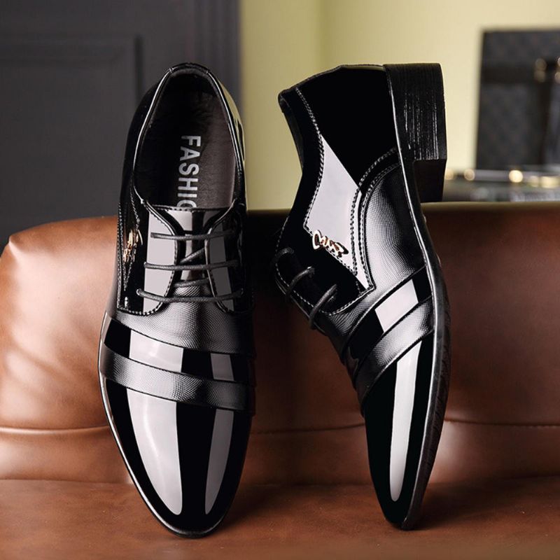 Zapatos De Vestir Formales De Negocios Con Cordones Oxfords De Cuero