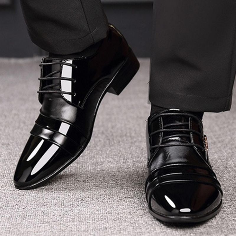 Zapatos De Vestir Formales De Negocios Con Cordones Oxfords De Cuero