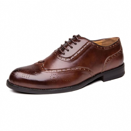 Zapatos De Vestir Formales Tallados Brogue Para Hombres Casual Business Oxfords