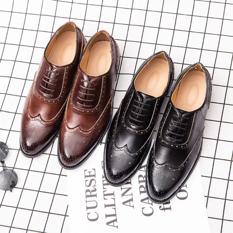 Zapatos De Vestir Formales Tallados Brogue Para Hombres Casual Business Oxfords