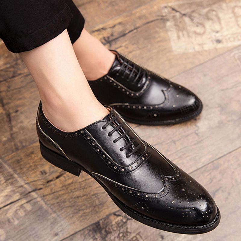 Zapatos De Vestir Formales Tallados Brogue Para Hombres Casual Business Oxfords