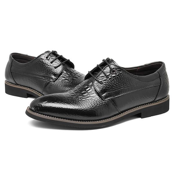 Zapatos De Vestir De Negocios Con Punta Puntiaguda De Cuero Para Hombres