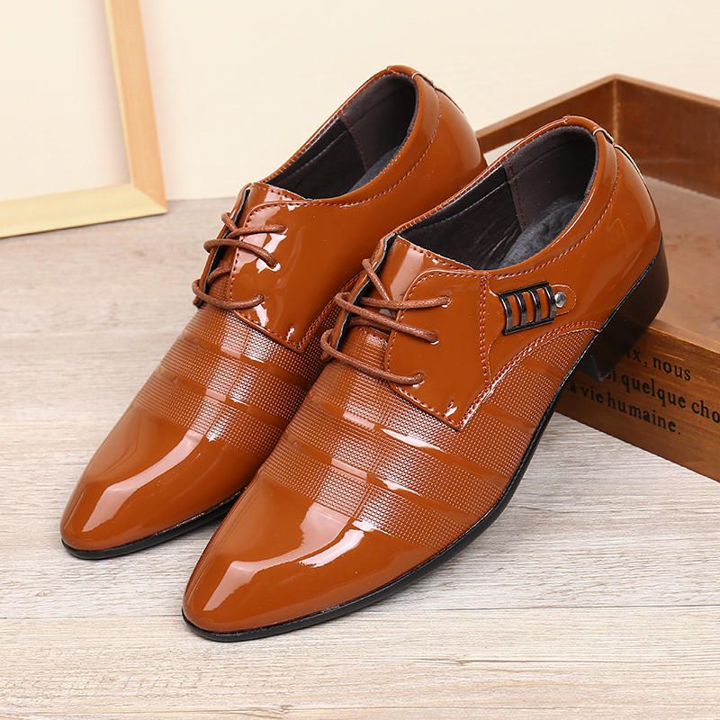 Zapatos De Vestir De Negocios De Cuero Suave Para Hombres Casual Oxfords