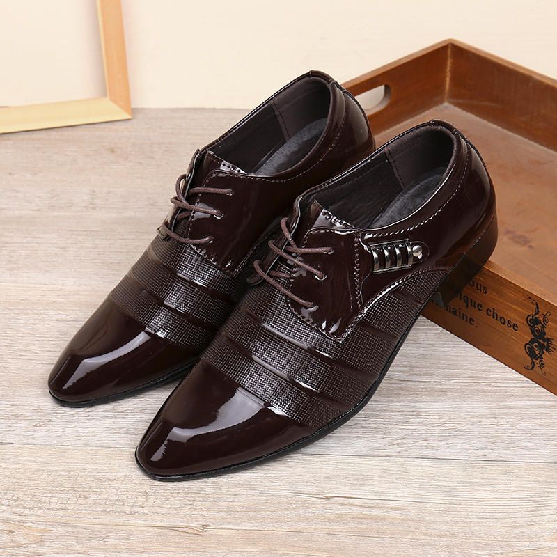 Zapatos De Vestir De Negocios De Cuero Suave Para Hombres Casual Oxfords