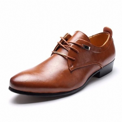 Zapatos De Vestir De Negocios De Gran Tamaño Para Hombres Zapatos De Cuero Puntiagudos Oxfords