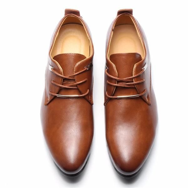 Zapatos De Vestir De Negocios De Gran Tamaño Para Hombres Zapatos De Cuero Puntiagudos Oxfords