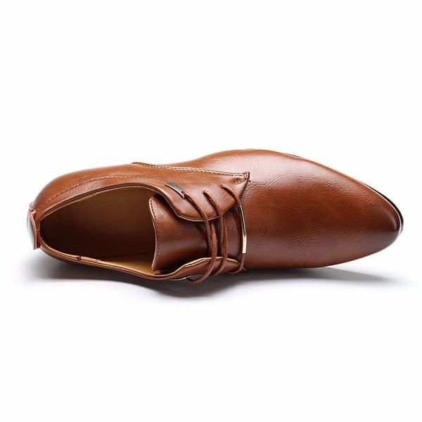 Zapatos De Vestir De Negocios De Gran Tamaño Para Hombres Zapatos De Cuero Puntiagudos Oxfords