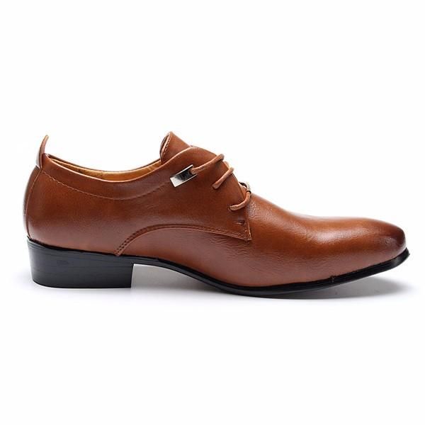 Zapatos De Vestir De Negocios De Gran Tamaño Para Hombres Zapatos De Cuero Puntiagudos Oxfords