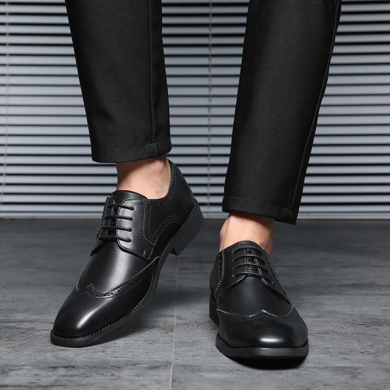 Zapatos De Vestir De Negocios Normales Brogue Oxfords De Gran Tamaño Para Hombres