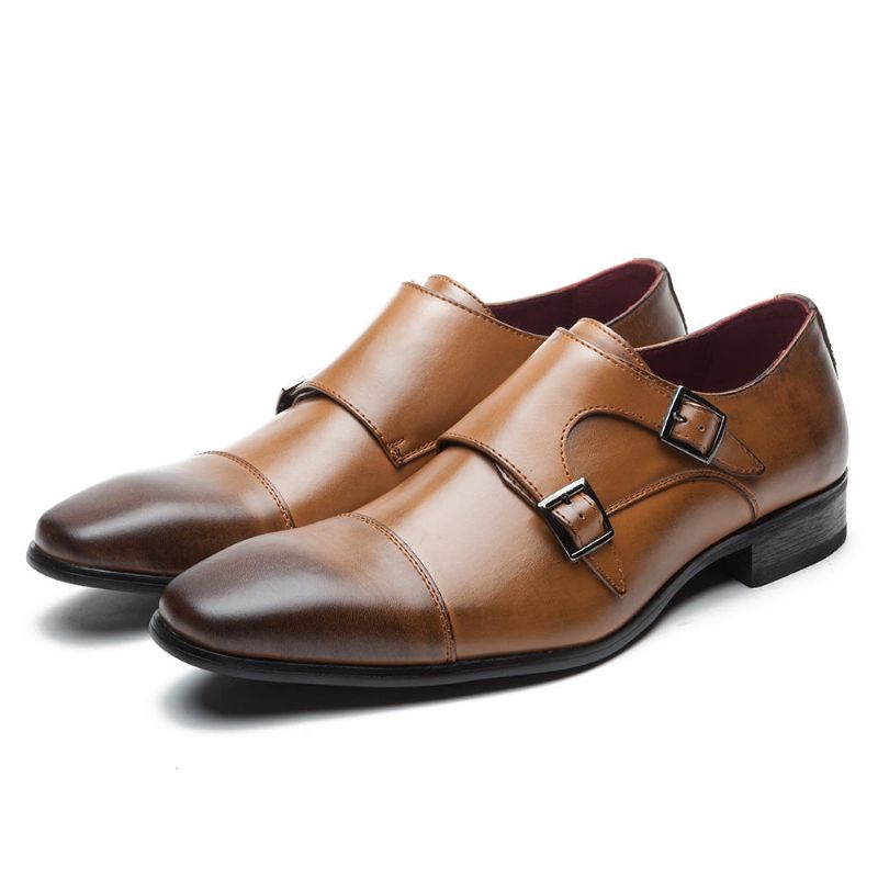 Zapatos De Vestir De Negocios Oxfords De Cuero Genuino Suave Para Hombres