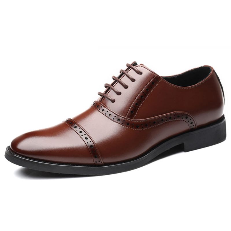 Zapatos De Vestir Oxford De Negocios Informales Tallados Brogue Para Hombre