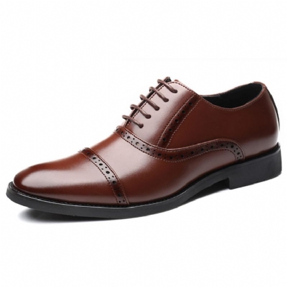 Zapatos De Vestir Oxford De Negocios Informales Tallados Brogue Para Hombre