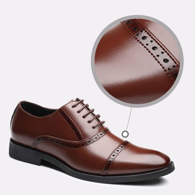 Zapatos De Vestir Oxford De Negocios Informales Tallados Brogue Para Hombre