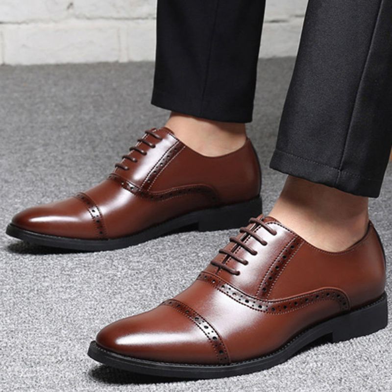 Zapatos De Vestir Oxford De Negocios Informales Tallados Brogue Para Hombre