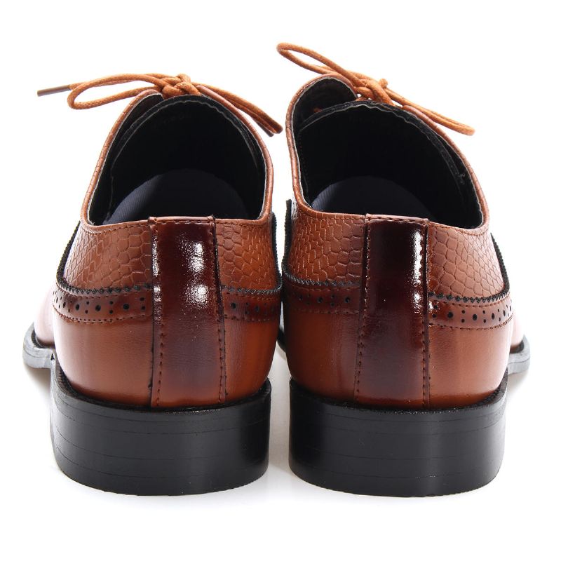 Zapatos De Vestir De Punta Puntiaguda Clásicos Tallados Brogue Modernos Para Hombres