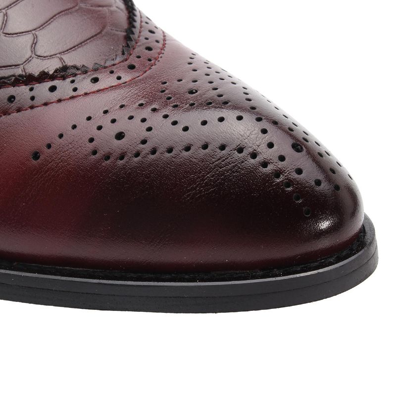 Zapatos De Vestir De Punta Puntiaguda Clásicos Tallados Brogue Modernos Para Hombres