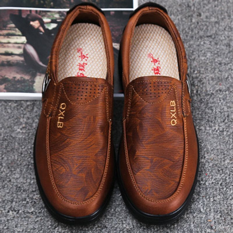 Zapatos De Vestir De Suela Suave De Negocios Informales De Microfibra Vintage Para Hombre