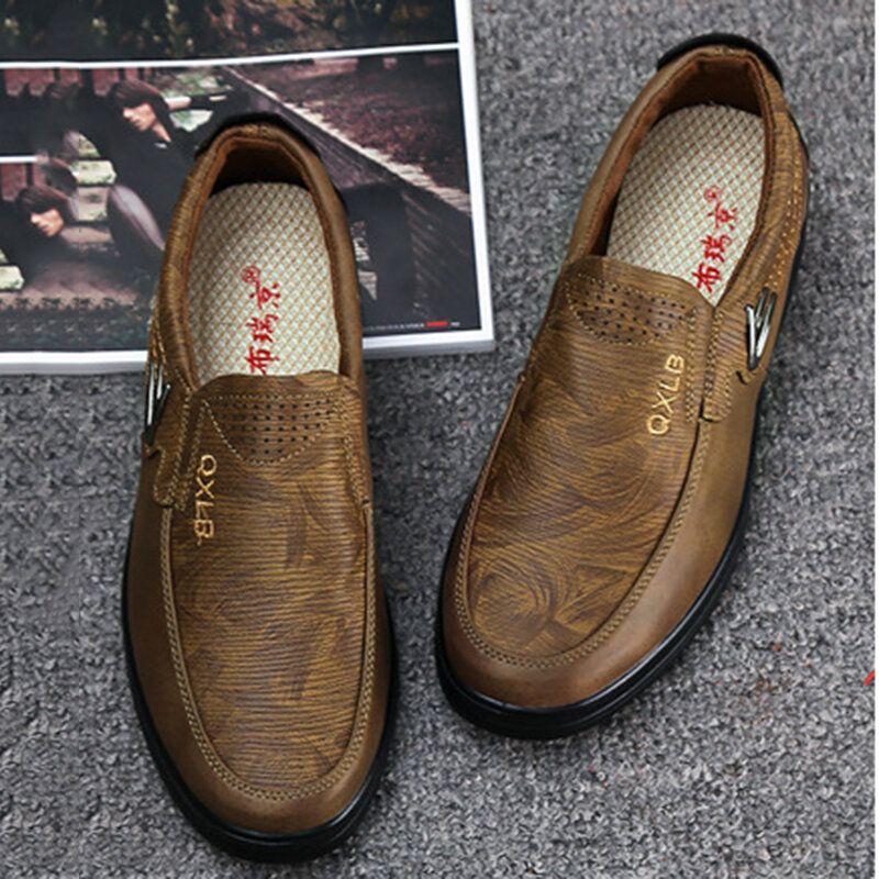 Zapatos De Vestir De Suela Suave De Negocios Informales De Microfibra Vintage Para Hombre