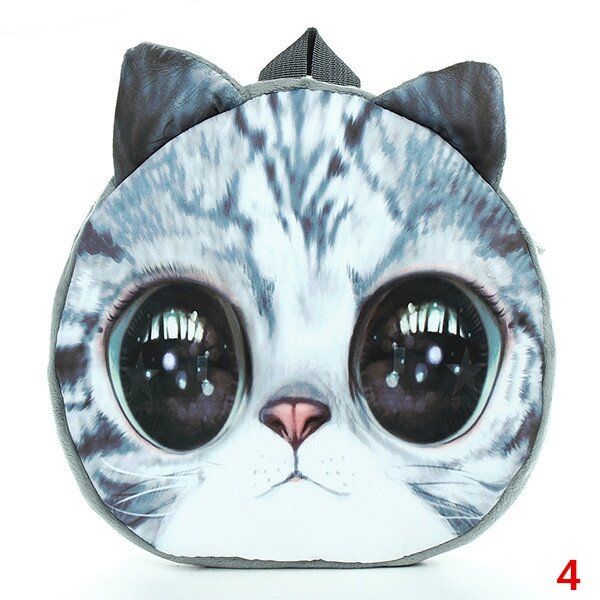 3d Cartoon Dog Cat Face Pattern Mujeres Mochila Animal Schoolbag