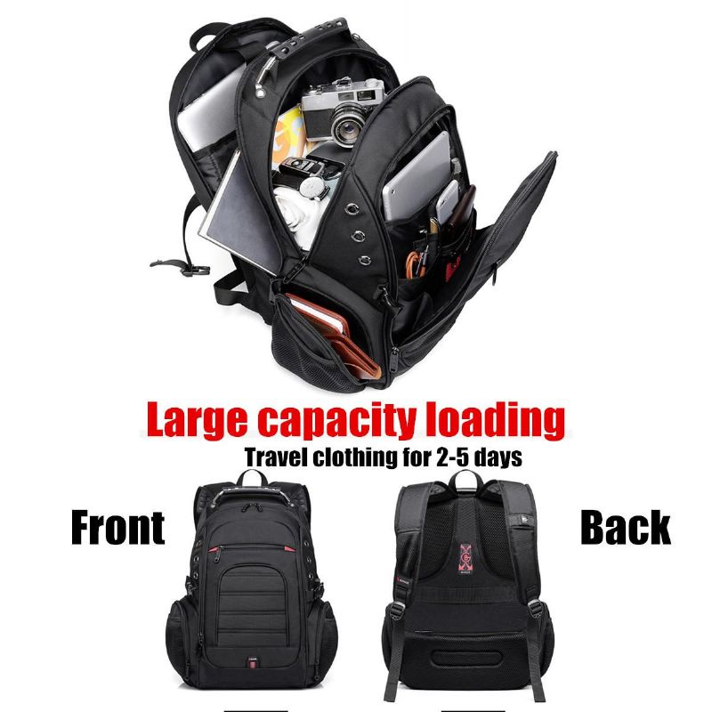 40l Hombres Mochila Con Puerto Usb Mochila Escolar De Hombro Impermeable Mochila De Viaje Para Computadora Portátil