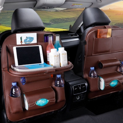 Asiento Trasero De Coche Multifunción De Piel Sintética Bolsa Colgante De Gran Capacidad Bolsa De Almacenamiento