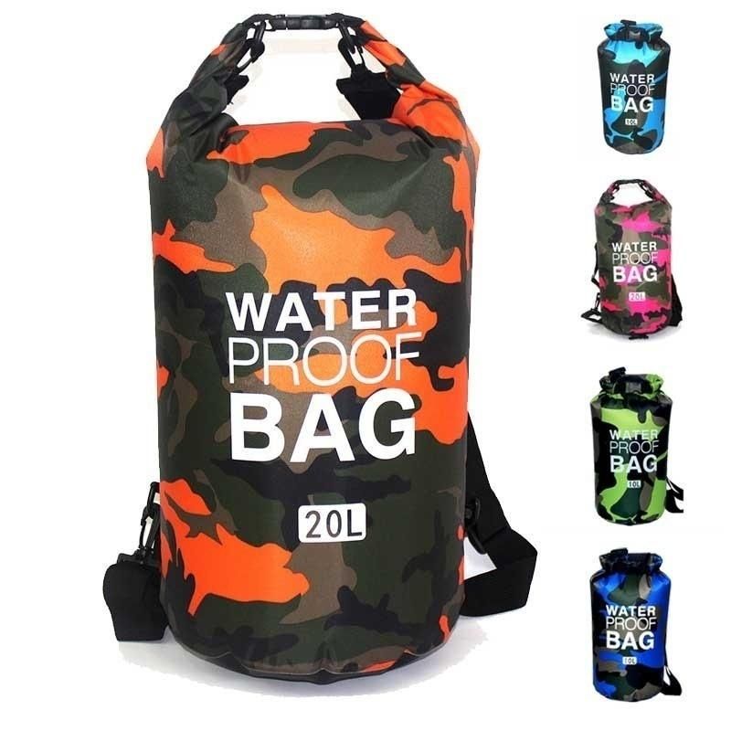 Bolsa Ligera Impermeable De Camuflaje Bolsa Seca Camo Saco De Compresión Para Canotaje Camping Kayak Playa Rafting Senderismo Y Pesca