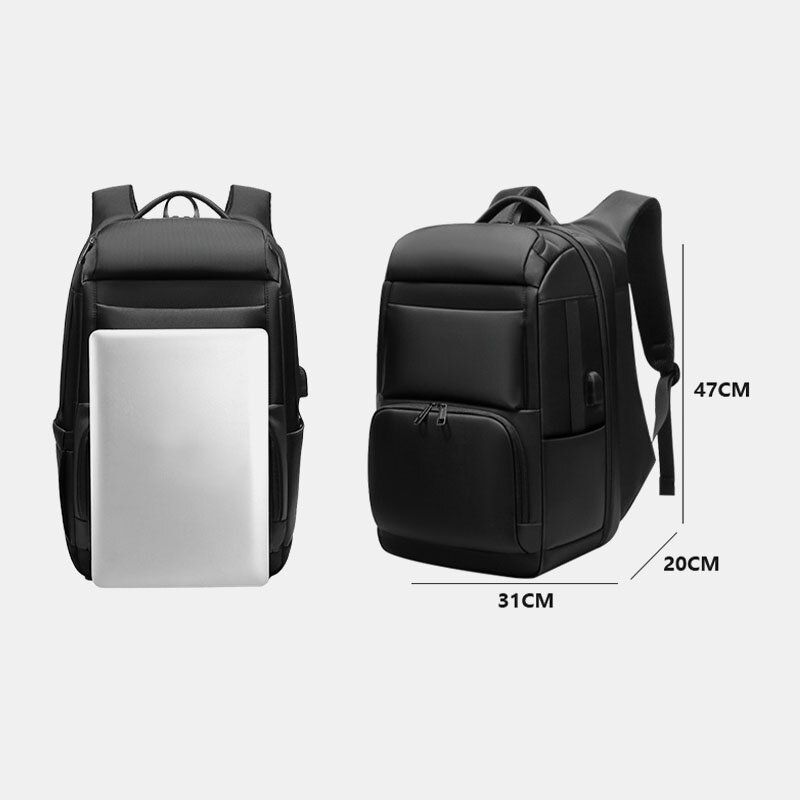 Bolsa De Trabajo De Negocios Labtop De 17 Pulgadas Con Espacio Multicapa Para Hombres Con Mochila Antirrobo De Carga Usb