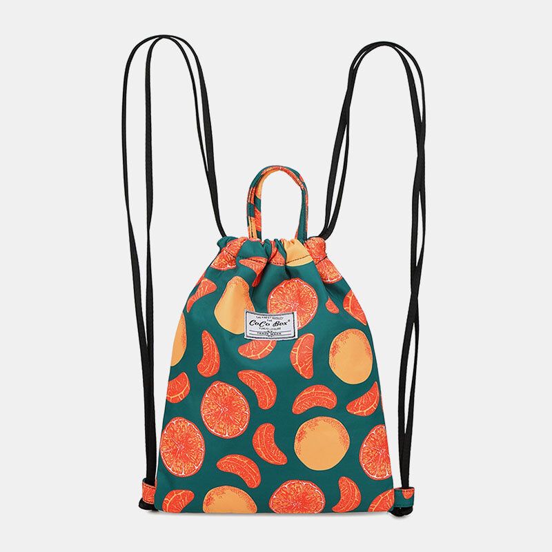 Bolsillo Con Cordón De Mochila Informal Con Estampado De Gran Capacidad Impermeable Para Mujer