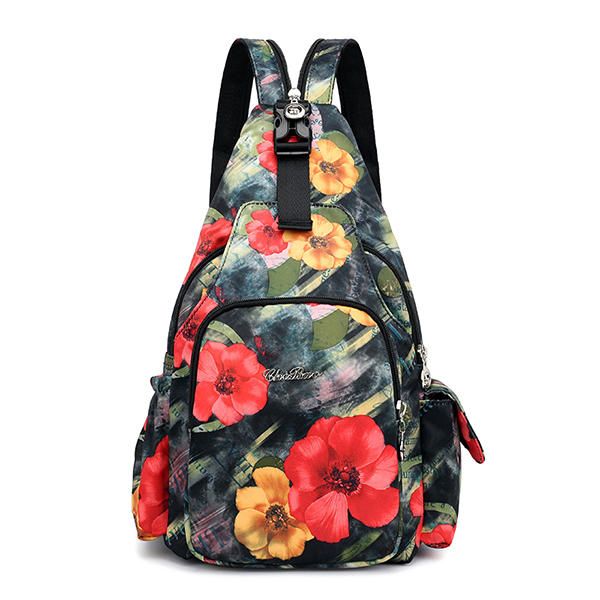 Bolso Bandolera Multifunción De Nailon Con Estampado Para Mujer Mochila De Viaje Bolso Bandolera Impermeable