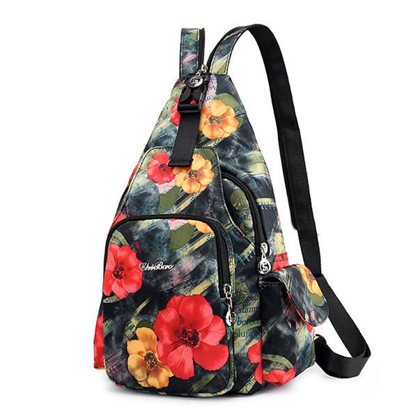 Bolso Bandolera Multifunción De Nailon Con Estampado Para Mujer Mochila De Viaje Bolso Bandolera Impermeable