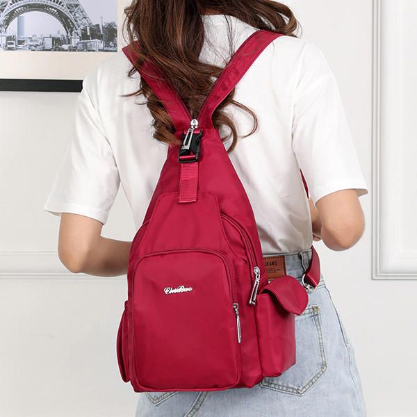 Bolso Bandolera Multifunción De Nailon Con Estampado Para Mujer Mochila De Viaje Bolso Bandolera Impermeable