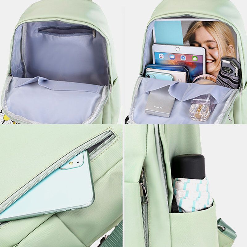 Bolso De Escuela Al Aire Libre Con Múltiples Cargas Para Mujer Bolso Pequeño De Viaje Informal Con Mochila