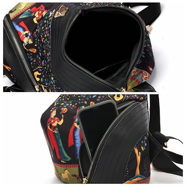 Bolso De Hombro Con Mochila Antirrobo De Viaje Multifunción Con Estampado De Ocio Para Mujer