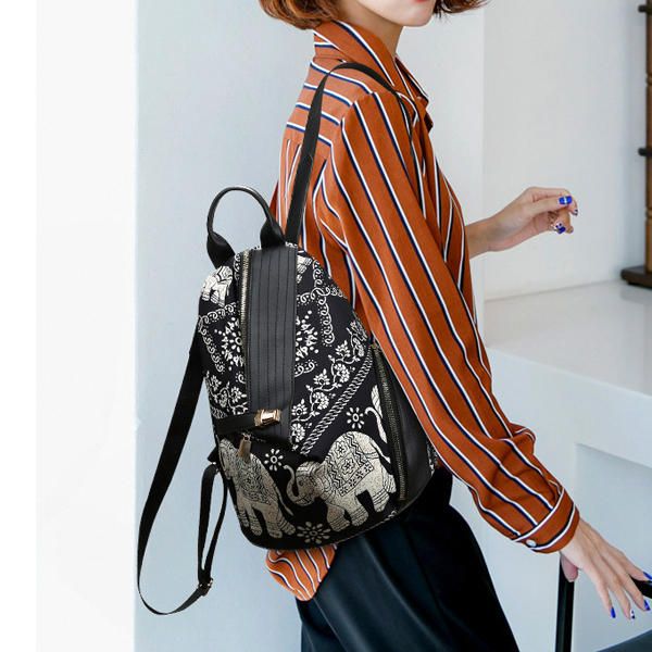 Bolso De Hombro Con Mochila Antirrobo De Viaje Multifunción Con Estampado De Ocio Para Mujer