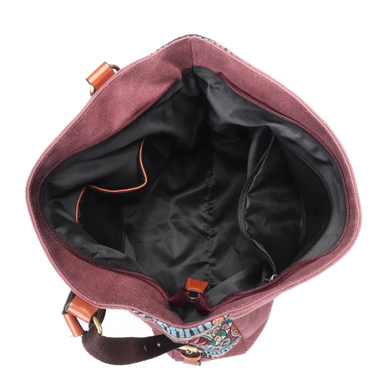 Bolso De Hombro De Lona Nacional Para Mujer Mochila