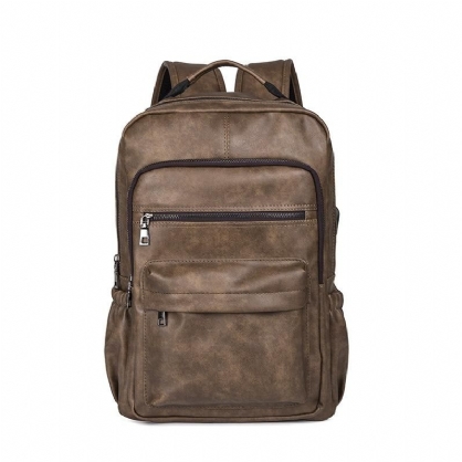 Bolso De Hombro De Mochila Para Portátil De Piel Sintética Para Hombres