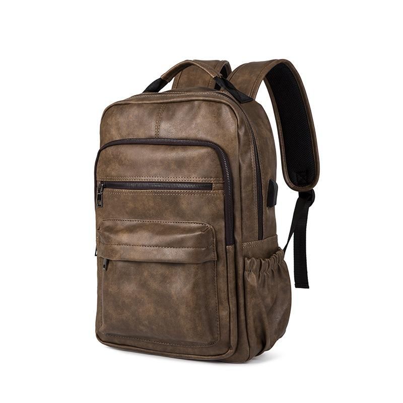 Bolso De Hombro De Mochila Para Portátil De Piel Sintética Para Hombres