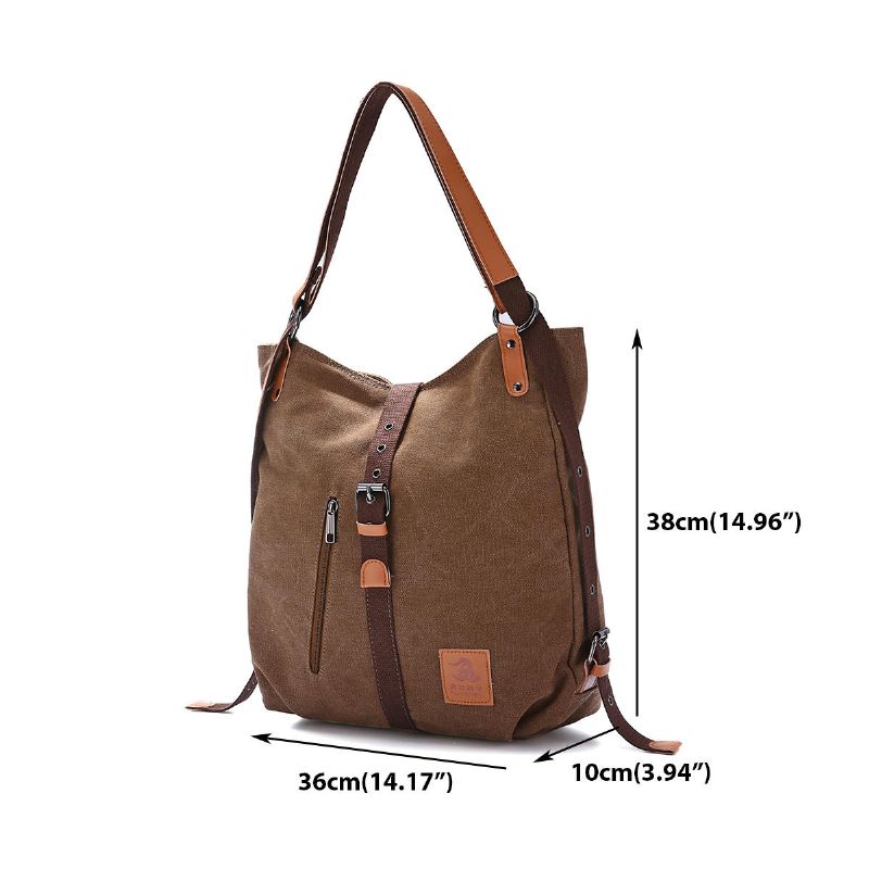 Bolso De Lona Multifuncional Para Mujer Mochila Convertible Monedero Bolso De Hombro Para Mujer Bolso Informal